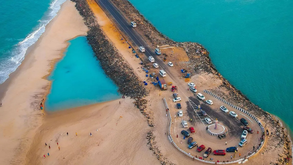 Dhanushkodi coastal road