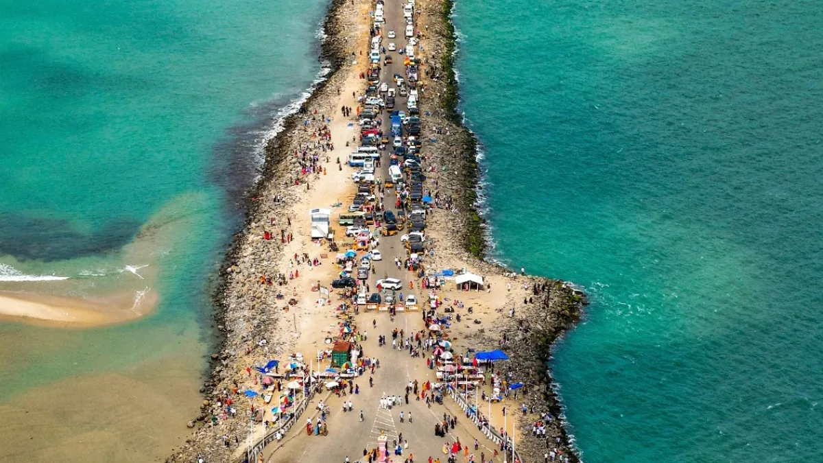 Dhanushkodi sea road coastal viewpoint near Rameswaram