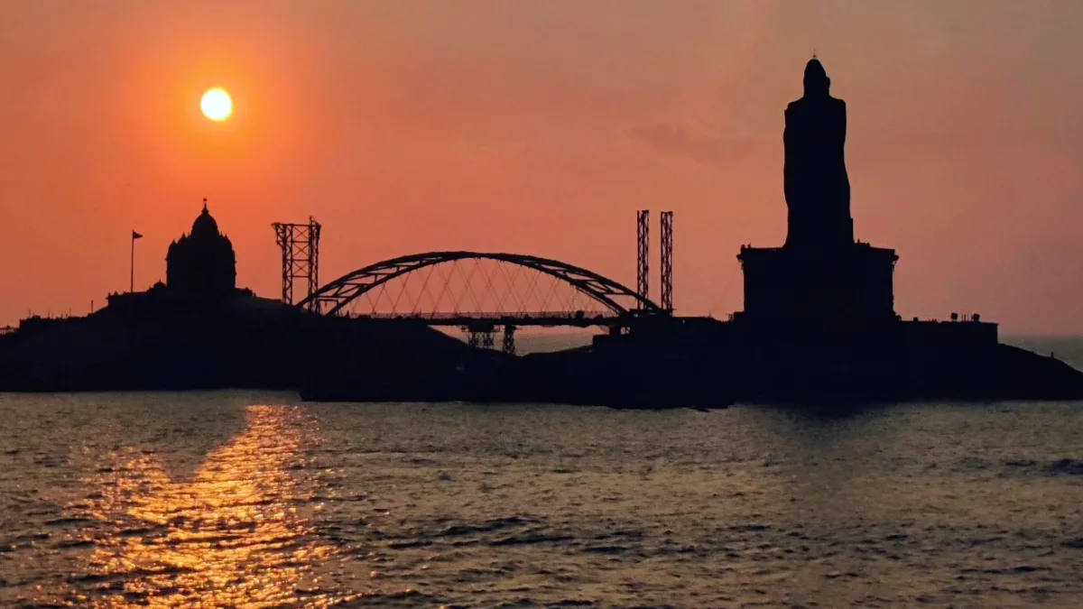 Kanyakumari sunset point coastal view
